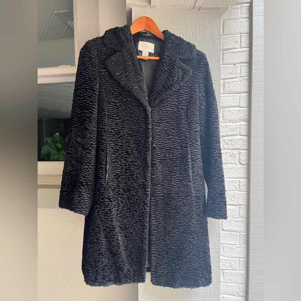 WHBM soft winter dress coat black XS